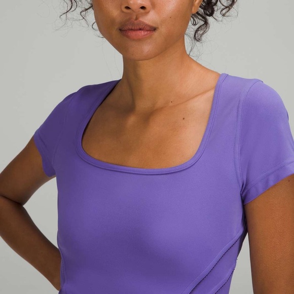 Lululemon Square Neck Mesh and Nulu Yoga T-Shirt - Picture 5 of 10